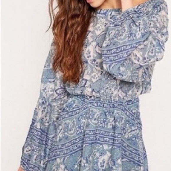 Free People Silver Sun Printed Cutout Sleeve dress - Picture 3 of 8